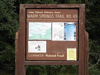 Warm Springs Trailhead Sign